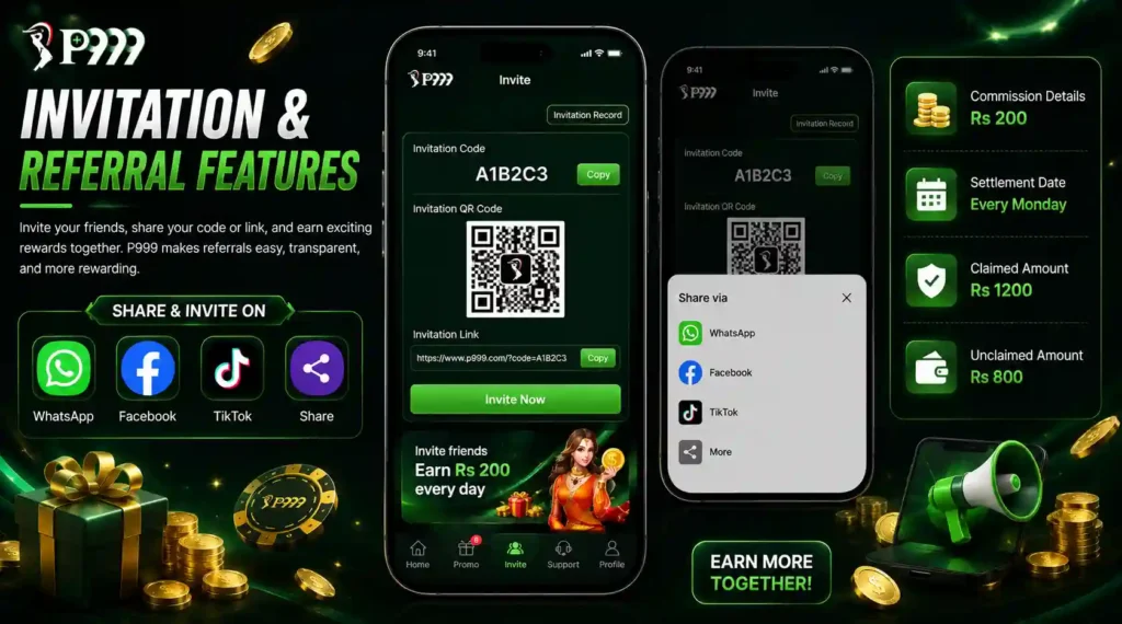 P999 Game - Invitation and Referral Features