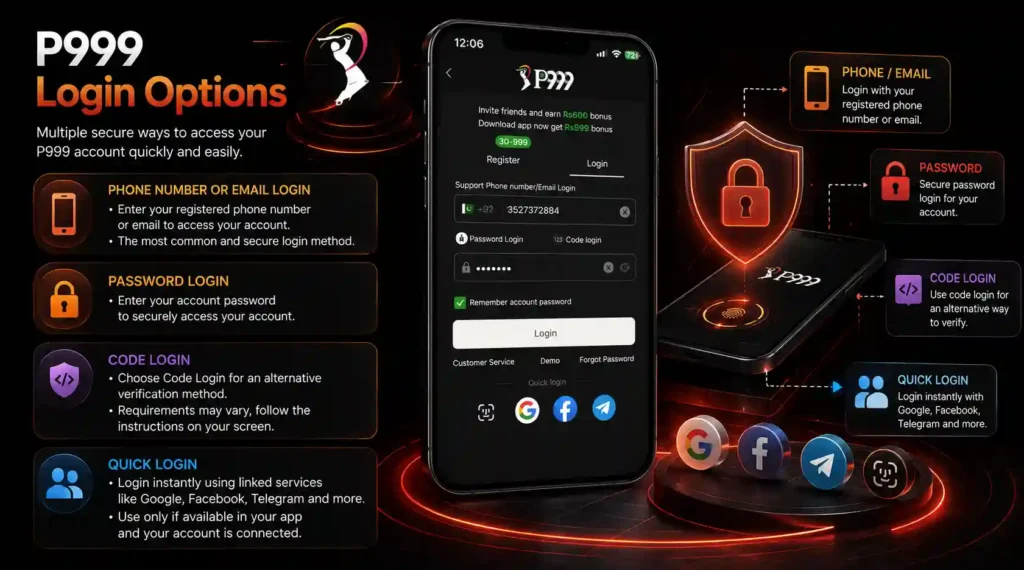 P999 Login Options